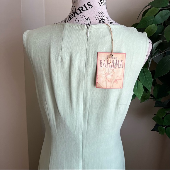 Tommy Bahama Silk Cayman Princess Sheath Dress Green Sz 8 - Picture 11 of 15